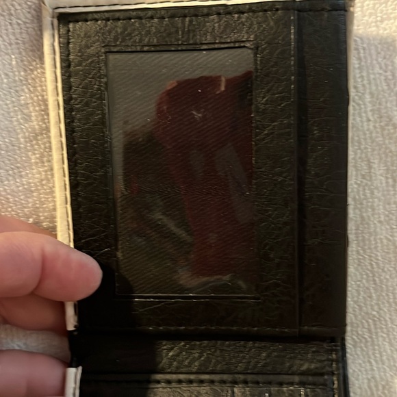 Tems Collection Wallet Skull Print Black Leather - Picture 2 of 4